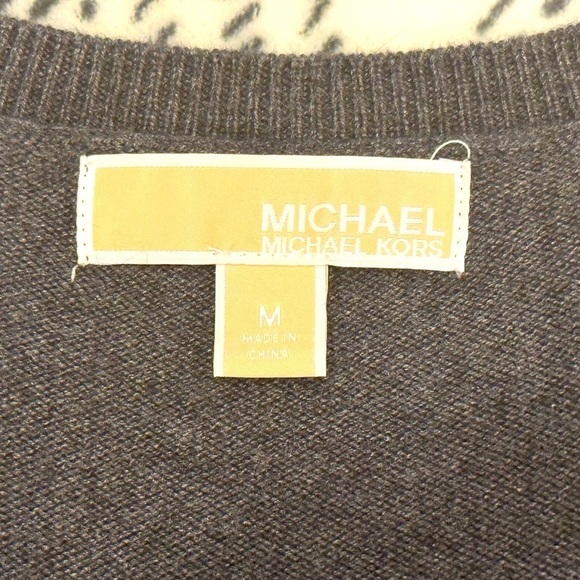 Michael Kors Charcoal Gray Sweater Zipper Detail Raglan Sleeves Medium - Picture 8 of 8